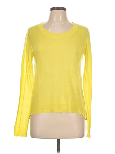Pre-owned John & Jenn Long Sleeve Top Yellow Scoop Neck Tops