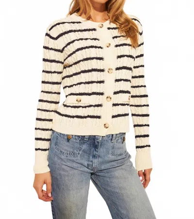 John & Jenn Lyam Cardigan In Nautical Stripe In Multi