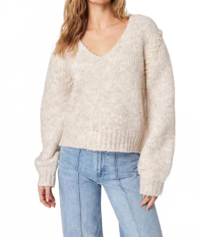 John & Jenn Maddy Long Sleeve Pullover In Cafe In Neutral