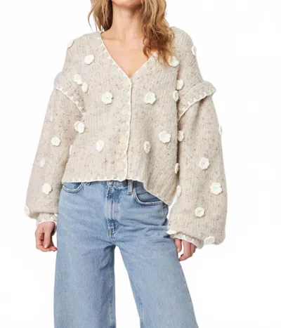 John & Jenn Marco Floral Sweater In Tundra Flowers In White