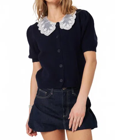 John & Jenn Mario Knit Top In Deep Midnight In Multi