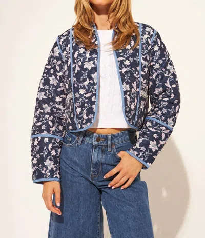 John & Jenn Marion Reversible Jacket In Iris Vine In Multi