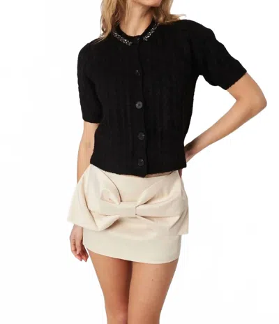 John & Jenn Maxwell Caviar Cardigan Top In Black
