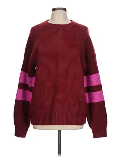 Pre-owned John & Jenn Pullover Sweater In Burgundy