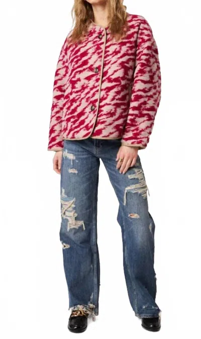 John & Jenn Quincy Reversible Jacket In Raspberry Swirl In Red