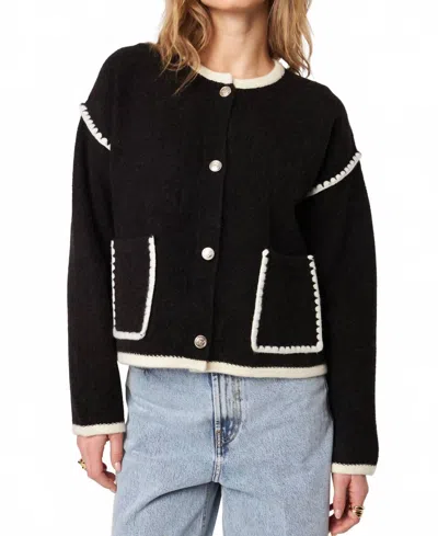 John & Jenn Rene Long Sleeve Sweater In Burnt Ember In Black