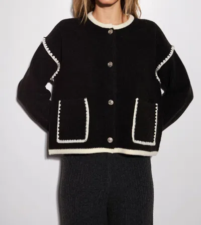 John & Jenn Rene Cardigan Sweater In Black In Multi