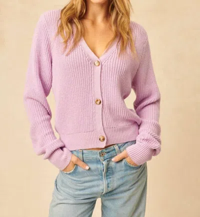 John & Jenn River Cardigan In Lilac In Blue