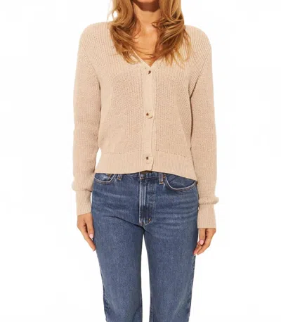 John & Jenn River V-neck Cardigan In Light Mocha In Transparent