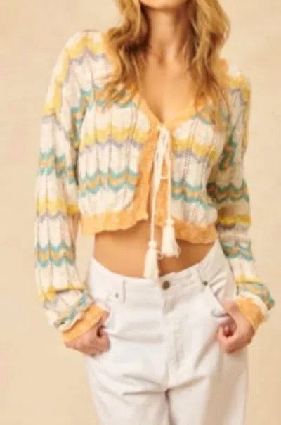 John & Jenn Gianni Knit Cardigan In Citronella In Yellow