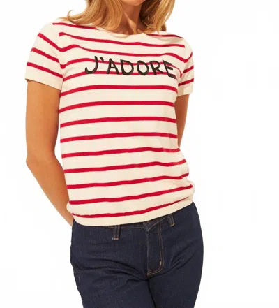John & Jenn Striped Sweater Top In Parisian Stripe In Multi