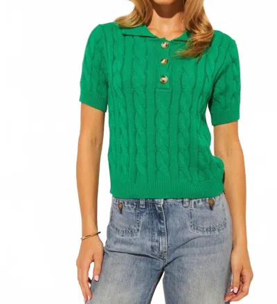 John & Jenn Timmy Knit Top In Shamrock In Green