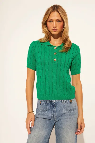 John & Jenn Timmy Short Sleeve Top In Shamrock In Green