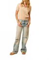 John & Jenn Valentin Collared V Neck Tee In Light Mocha In Neutral