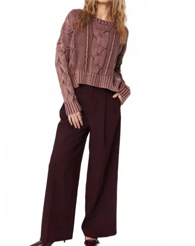 John & Jenn Vintage Cotton Cable Knit Sweater In Hazelnut In Brown