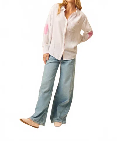 John & Jenn Women's Ariel Long Sleeve Blouse In Heart Throb In White