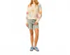 John & Jenn Women's Helix Spring Sweater Top In Beige Floral In White