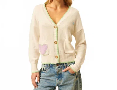John & Jenn Women's Niko V Neck Button Up Cardigan In Amour In Neutral