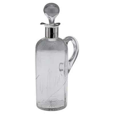 Pre-owned John & William Deakin Antique 20thc English Solid Silver & Cut Glass Whisky Decanter, Chester C.1902