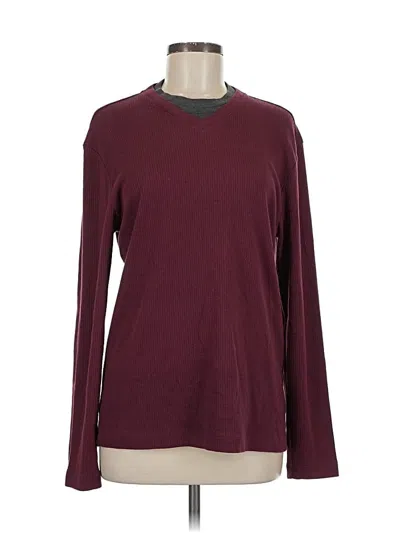 Pre-owned John Ashford Pullover Sweater In Burgundy