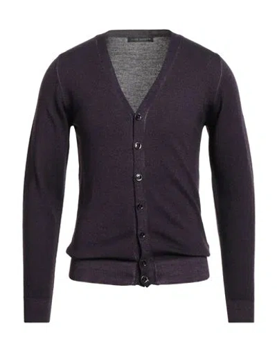 John Barritt Man Cardigan Dark Purple Size S Wool