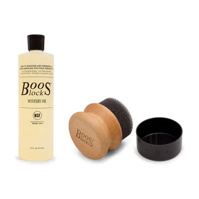 John Boos 16 Fl oz Mystery Oil & Applicator Wooden Board Care Set