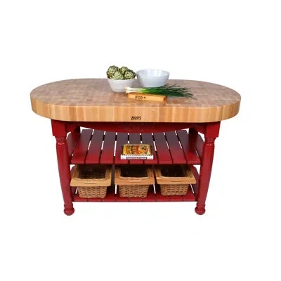 John Boos American Heritage Harvest Table In Barn Red