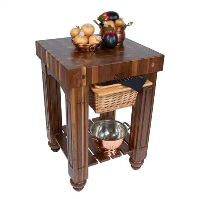 John Boos American Heritage Kitchen Cart In Black Walnut