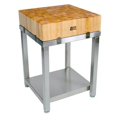 John Boos Cucina Laforza Prep Table With Butcher Block Top In Silver