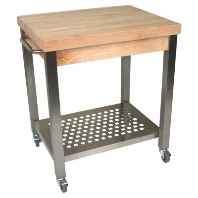 John Boos Cucina Prep Table With Butcher Block Top In Silver