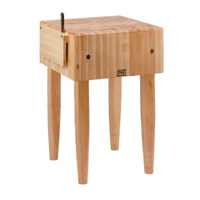 John Boos Pro Chef Kitchen Cart With Butcher Block Top In Brown