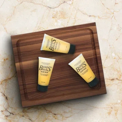 John Boos Walnut Wood Juice Groove Cutting Board W/boos Block Care Cream, 3 Pack