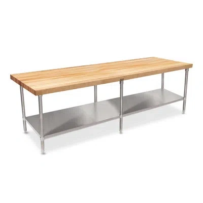 John Boos Wood Top Work Table With Undershelf