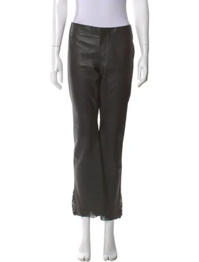 Pre-owned John Carlisle Leather Straight Leg Pants In Black