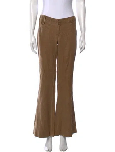 Pre-owned John Carlisle Linen Wide Leg Pants In Brown