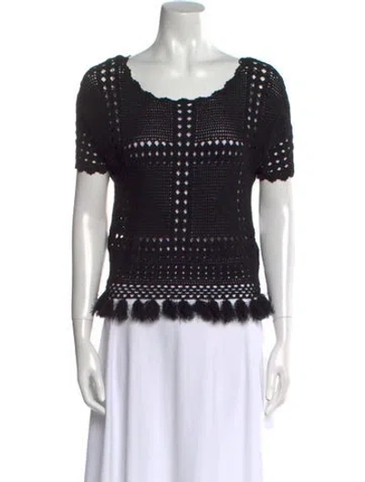 Pre-owned John Carlisle Scoop Neck Sweater In Black