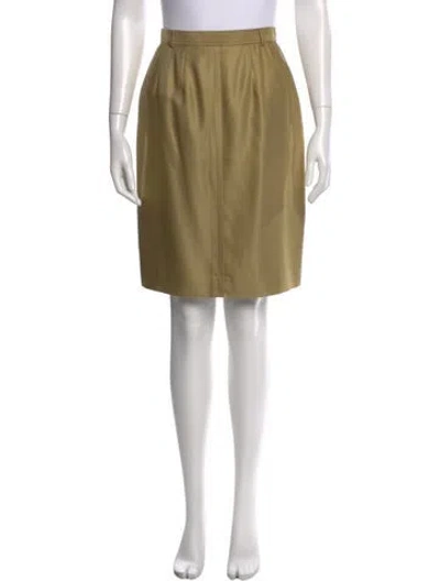 Pre-owned John Carlisle Silk Knee-length Skirt In Green