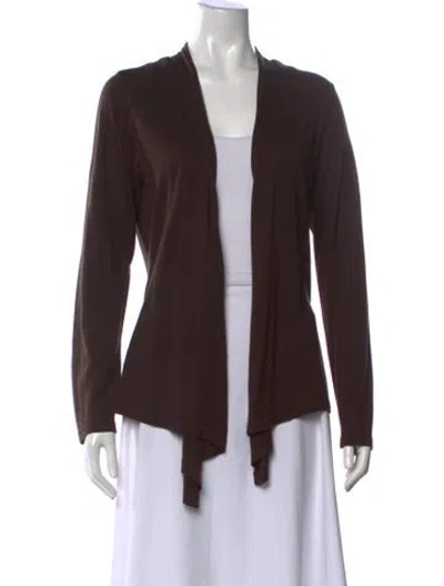 Pre-owned John Carlisle Silk Open Front Sweater In Brown