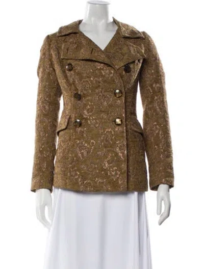 Pre-owned John Carlisle Tweed Pattern Blazer In Brown