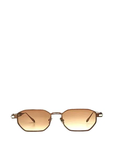 John Dalia Axel Geometric-frame Sunglasses In Brown