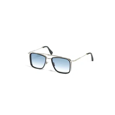 John Dalia Brad Rectangular Frame Sunglasses With Gradient Blue Tint In Orange