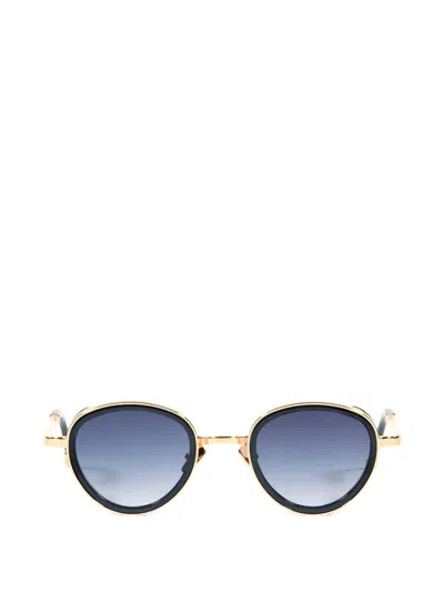John Dalia Christian Round-frame Sunglasses In Black