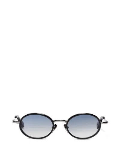 John Dalia Eddie Round Sunglasses In Black