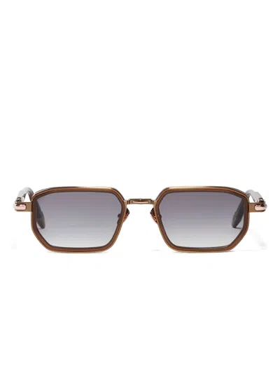 John Dalia Miles Geometric-frame Sunglasses In Brown