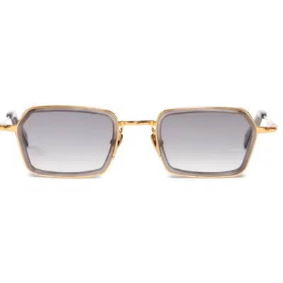 John Dalia Paul Bold Geometric Square Sunglasses With Gold-tone Frame In Purple