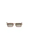 John Dalia Pierce Rectangle Frame Sunglasses In Brown