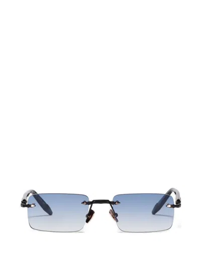 John Dalia Rectangle Frame Sunglasses In Black