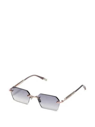 John Dalia Rimless Geometric Sunglasses In Pink