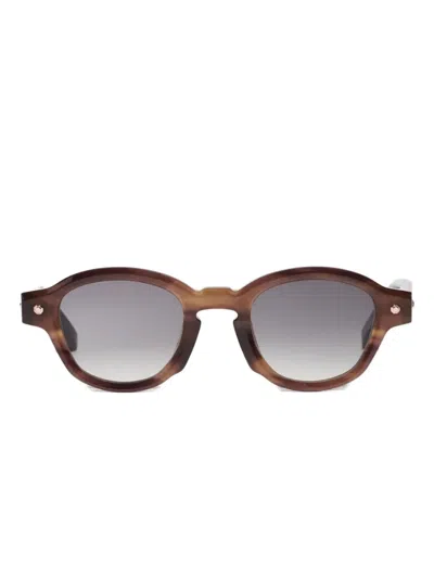 John Dalia Rounded Tortoiseshell Sunglasses In Brown