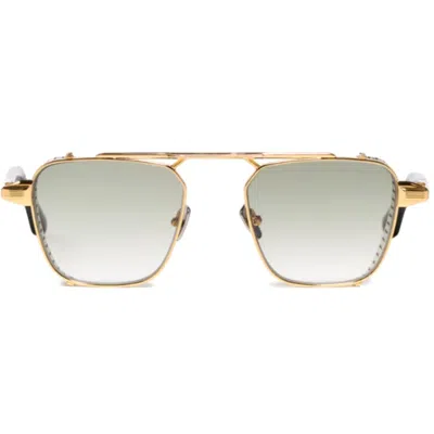 John Dalia Scotty Bold Geometric Sunglasses With Ribbed Accent In White